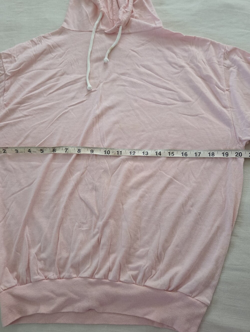 Vintage Light Pink Hooded Pullover Long Sleeve Sweatshirt Small Medium - Picture 8 of 9